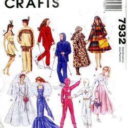 Digital Vintage Patterns Mc Calls 7932 Clothes For Barbie and Fashion Dolls 11 1\2