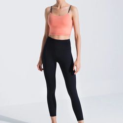 high waist ankle crops, black