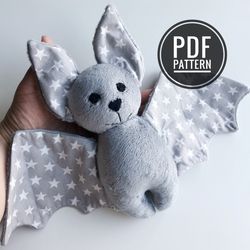 Bat plush pattern, bat pattern, bat sewing pattern, bat toy pattern