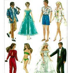 Digital Vintage Patterns Simplicity 8377 for Barbie Doll and Fashion Dolls 11 1\2 inches