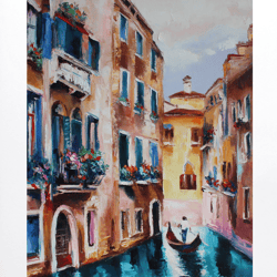 Venice Painting Italy Oil Art Venice Original Artwork Impasto Painting Landscape Painting Venice Wall Art Italy Painting