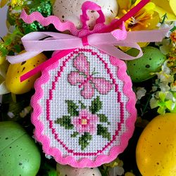 WILD ROSE EASTER EGG Ornament cross stitch pattern PDF by CrossStitchingForFun Instant Download, Rose cross stitch chart