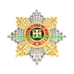 Star of the Order of St. Vladimir with rhinestones with swords. Russian empire. Copy