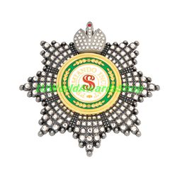 Star of the Order of St. Stanislaus with rhinestones with a crown. Russian empire. Copy