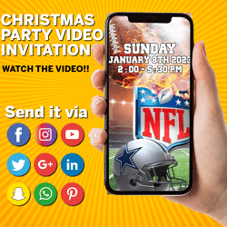 NFL invitation, NFL Video Invitation, Party, Birthday, NFL ,Birthday Party, NFL Birthday Party, Sports, Football