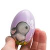 Lilac wooden egg with a hare