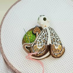 Leopard Dragon Needle Minder, Cat Dragon Needle Keeper Magnet, Magnetic Needle Holder Fairy Rider for  Cat Cross Stitch