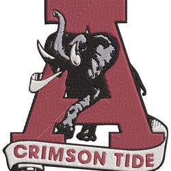 Alabama Crimson Tide Football Logo Embroidery Machine Design