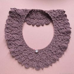 Romantic detachable crochet collar. Color - dusty rose