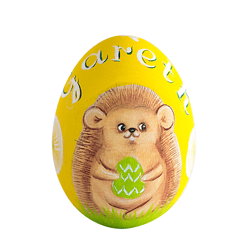 Personalized Easter gift Wooden painted egg Cute small hedgehog Keepsake idea Easter basket filler Egg hunt Custom gift
