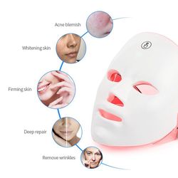 USB Charge 7Colors LED Facial Mask Photon Therapy Skin Rejuvenation Anti Acne Wrinkle Removal Skin Care Mask Skin Bright