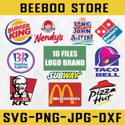Logo Brand Bundle svg McDonald's svg, Kentucky Fried Chicken svg, KFC svg, Taco Bell svg, Pizza Hut svg, Burger King svg