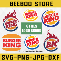 burger king logo bundle svg, png, jpg instant download, silhouette cutting files