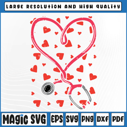 heart stethoscope svg png, cute love nursing valentines day svg valentine's day, digital download