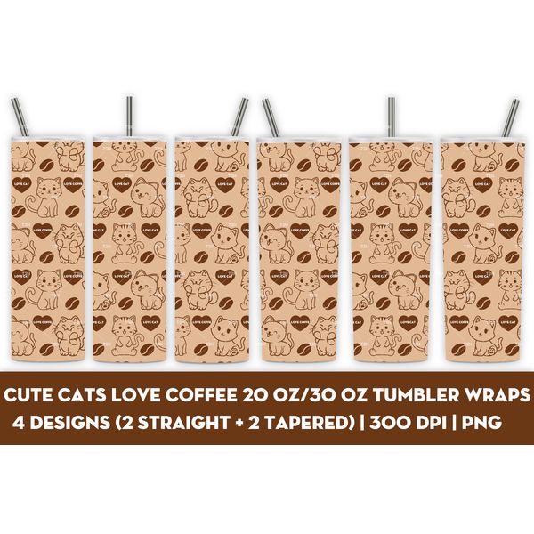 Cute cats love coffee 20oz 30oz tumbler wraps cover.jpg