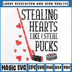 stealing hearts like i steal pucks svg png, valentines day ice hockey svg valentine's day, digital download