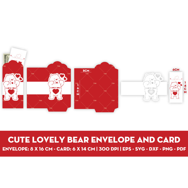 Cute lovely bear envelope and card cover 2.jpg