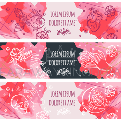 celestial website banner concept templates for social media