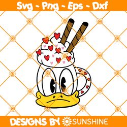 Donald valentines day mug svg, valentine treats svg, cup of love svg, Donal Duck svg, Disney Svg, File For Cricut