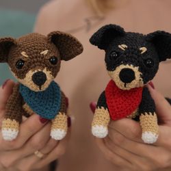 Chihuahua Crochet dog pattern,  Amigurumi dog pattern, digital file