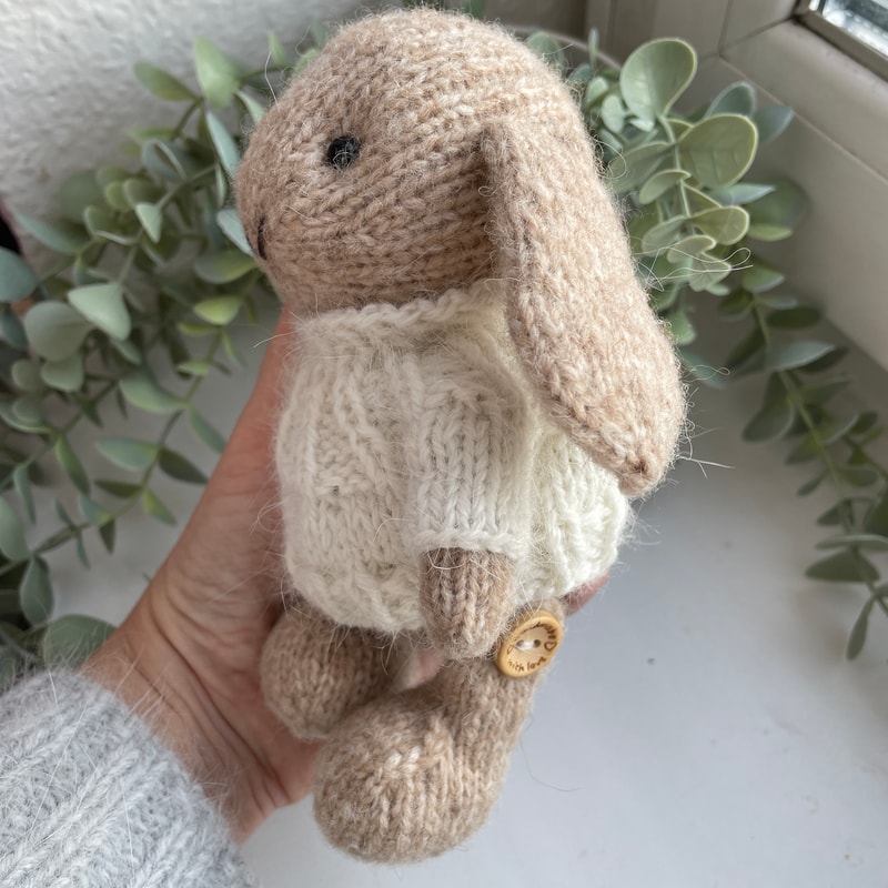 Handmade bunny toy, Hand knitted plush bunny | Inspire Uplift