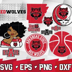 arkansas state red wolves svg bundle , ncaa svg, logo ncaa bundle svg eps dxf png , digital download , instant download