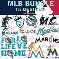 Miami Marlins svg, Miami Marlins bundle baseball Teams Svg, Miami Marlins MLB Teams svg, png, dxf