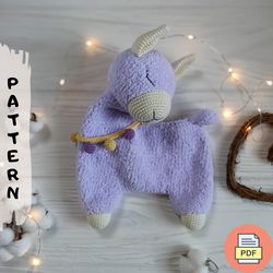 Crochet Llama Baby Lovey Amigurumi Pattern PDF, Sleeping Plush Toy For Toddler, Crochet Baby Comforter Pattern