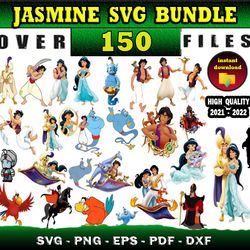 150 JASMINE MEGA SVG BUNDLE - Svg, png, dxf, eps, pdf files for print and cricut
