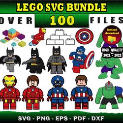 100 LEGO MEGA SVG BUNDLE - svg, png, dxf, eps, pdf files for print & cricut