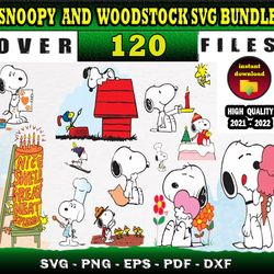 100 Snoopy And Woodstock Mega Svg Bundle svg, png, dxf files for print and cricut
