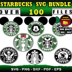 100 Starbucks Disney  Mega Bundle SVG Files for print & Cricut files disney cricut svg files