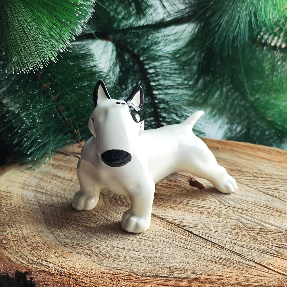 bull terrier statuette ceramic