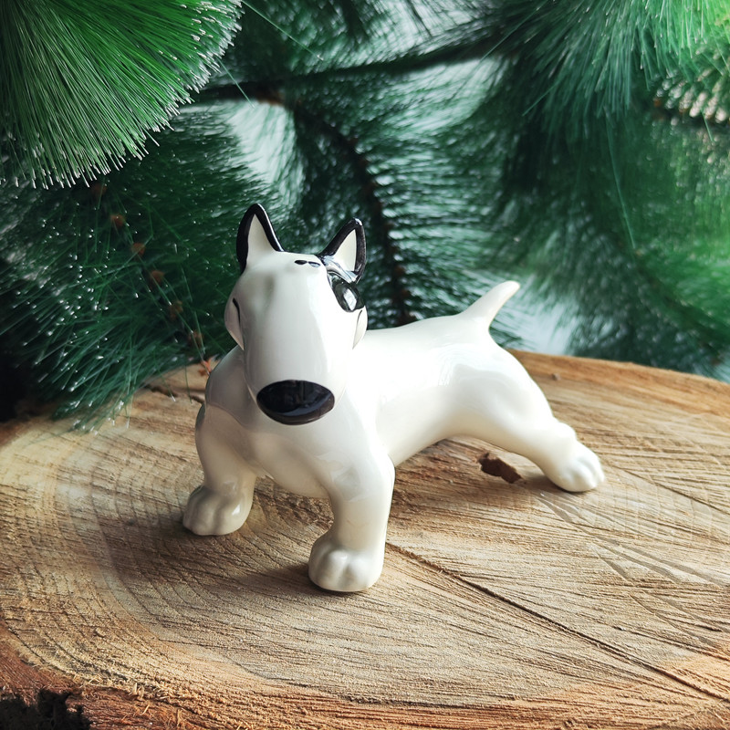 bull terrier statuette ceramic