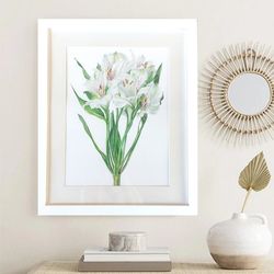 Watercolor botanical painting alstroe, A3 format on paper, reproduction (print). Original handmade. A great decoration f