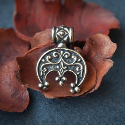 moon pendant on black leather cord. lunar necklace jewelry. slavic amulet. female mascot. handmade jewelry.  pagan