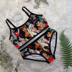 Cotton underwear set  with Princess print | bra, bralette and panties| underwear with print