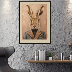 Original oil painting "rabbit".  Interior painting