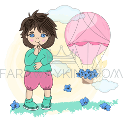 child dream valentine day cartoon vector illustration set