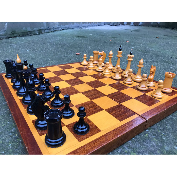 Soviet Chess set Wooden Vintage Queen's Gambit TV series USSR Russia  Antique 60s