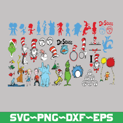 dr seuss svg bundle, cat in hat svg, lorax svg, thing one two svg, seuss sayings svg, sam i am, green eggs and ham svg,