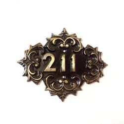 Soviet cast iron door number plaque 211 old fashioned address sign