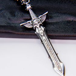 Adeptus Astartes Skull power sword  / Wing skull pendant / Blood angels  Power Sword / Dark Angels sword