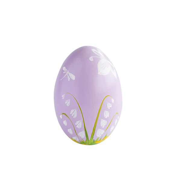 wooden Easter egg with a flowers