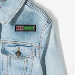 patch | chevron for any clothes | thermal sticker | battery | charge indicator | charger | adhesive patch