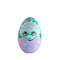 collectible wooden painted egg  with a hatched turquoise dragon in a purple shell