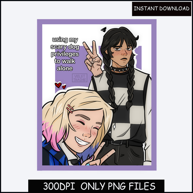 Wednesday and Enid Black Cat Team PNG, Jenna Ortega Dance, Movie Characters Sublimation Digital File Shirt Print.jpg