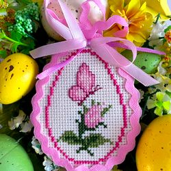 MORNING ROSE EASTER EGG Ornament cross stitch pattern PDF by CrossStitchingForFun Instant Download, Rose cross stitch