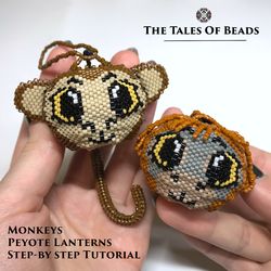 Beaded Monkeys Tutorial Animal Peyote Ball / Beaded Monkey Pattern Seed Bead Cute Animals Tutorial Chinese Zodiac