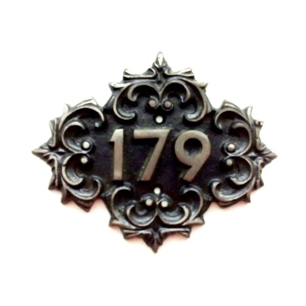 179 address number sign cast iron